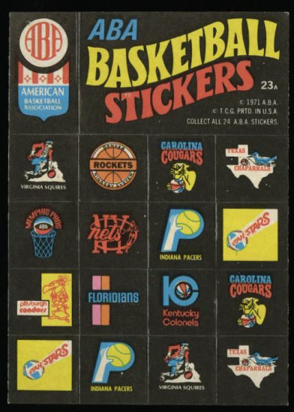 23A ABA Basketball Stickers